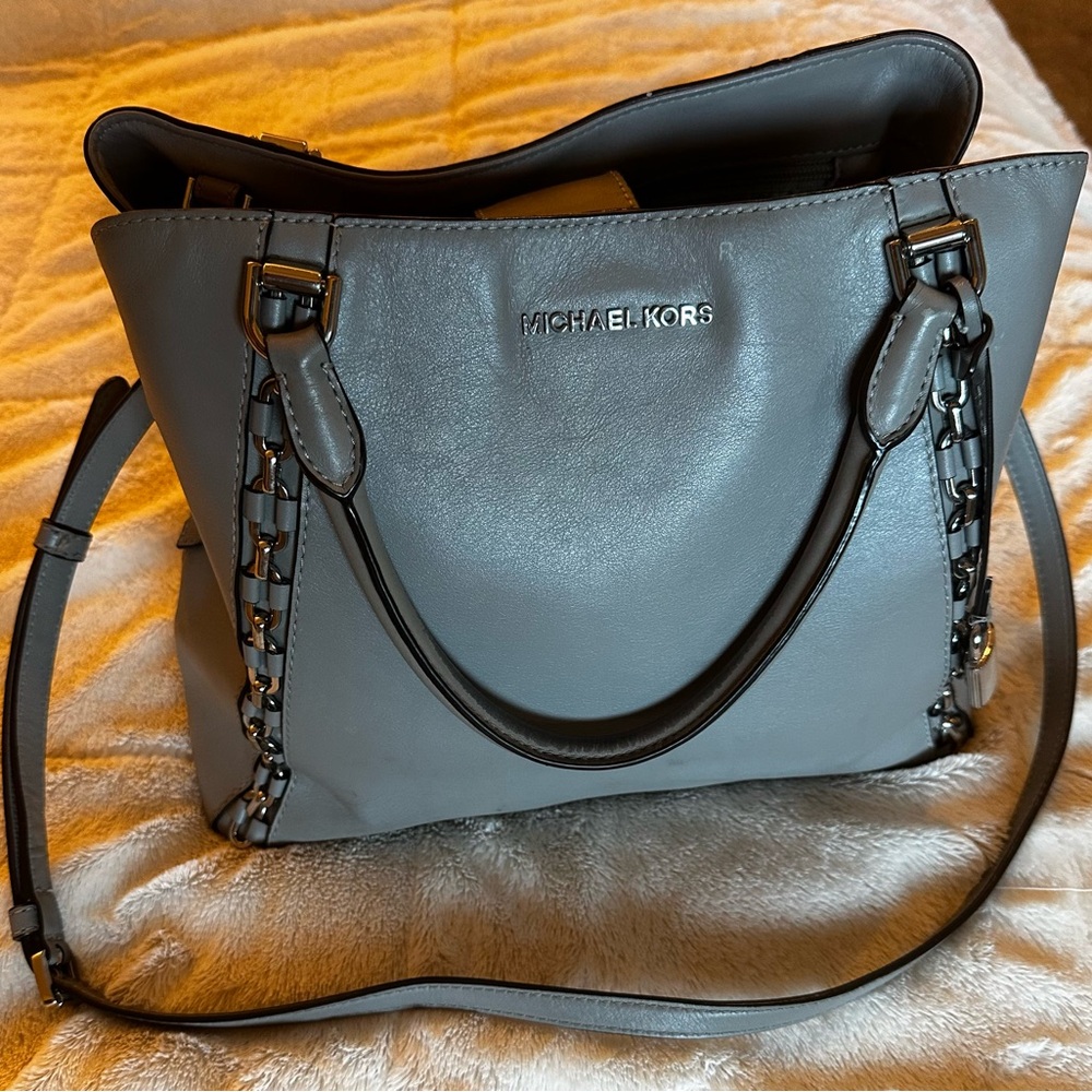 Michael Kors Black and Gray Shoulder Bag